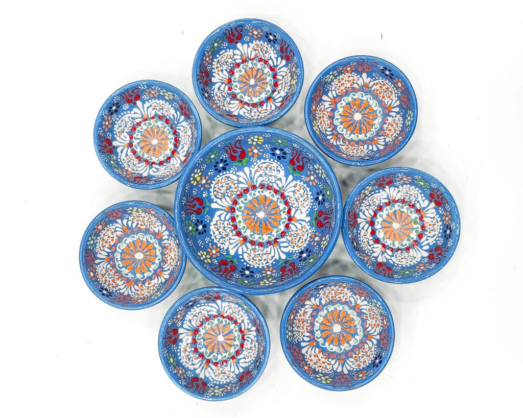 Wholesale Turkish Ceramic Breakfast Bowl Set - Round - Blue