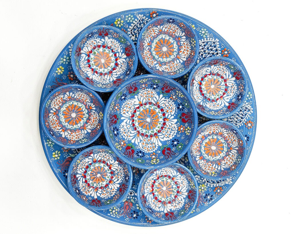 Wholesale Turkish Ceramic Breakfast Set - Round - Blue