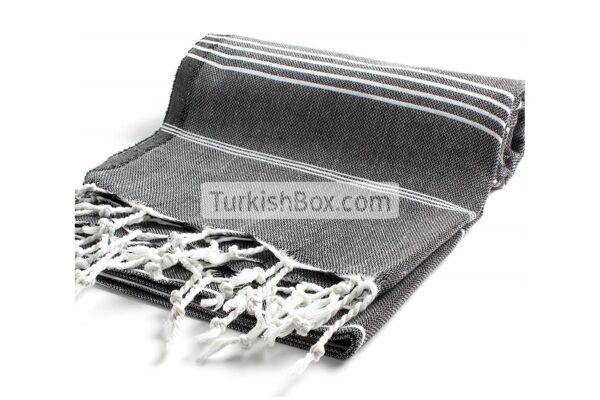 Cacala Peshtemal Turkish Cotton Towel Black