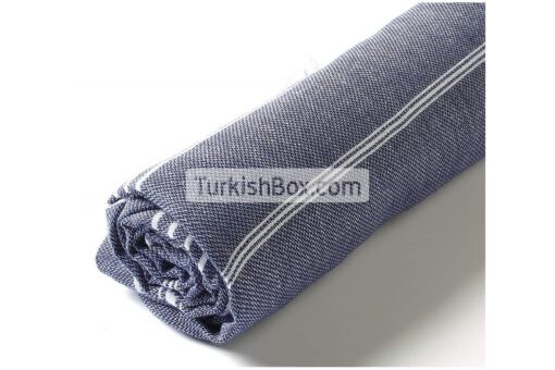 Turkish Bath Beach Towel Cacala Peshtemal Navy Blue