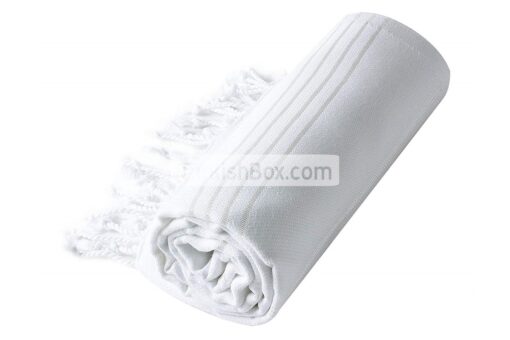 Turkish Bath Beach Towel Cacala Peshtemal White