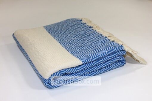 Turkish Towel Diamond Peshtemal Blue