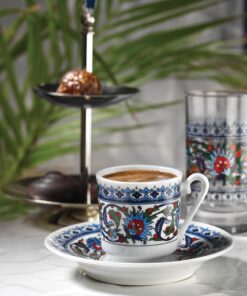 Turkish Coffee Cup Set Kutahya Porcelain Topkapi