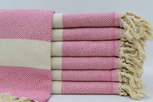 Authentic Turkish Bath Towels Istanbul Peshtemal Pink (3)