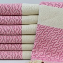 Authentic Turkish Bath Towels Istanbul Peshtemal Pink (4)