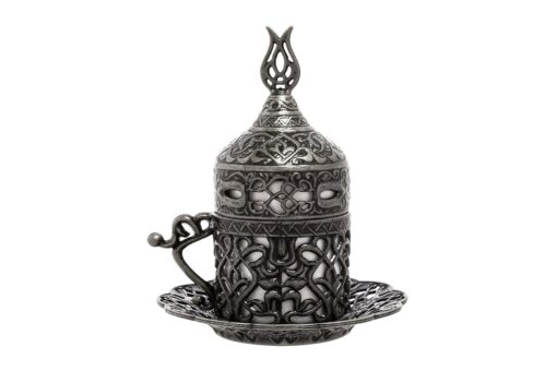 Dark Silver Turkish Coffee Cup Istanbul Collection