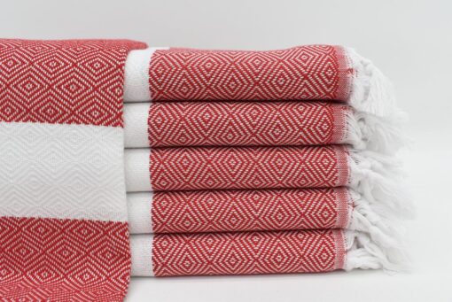 Kassatex hammam bath towel collection 100 Turkish cotton Istanbul Peshtemal Red (6)