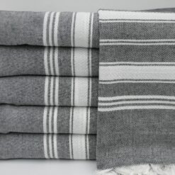 Turkish Towel Black Sydney Peshtemal (3)