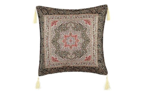 Black Silk Ceramic Tapestry Turkish Pillow Cover