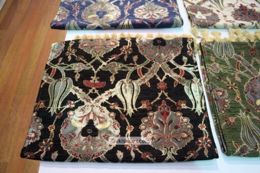 Black Turkish Tulip Patterned Floral Table Runner mothers day gifts