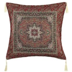 Burgundy Silk Ceramic Tapestry Turkish Pillow Cover