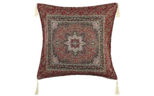 Burgundy Silk Ceramic Tapestry Turkish Pillow Cover