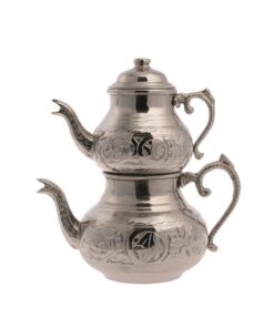 Copper Turkish Tea Pot Shiny Silver Small
