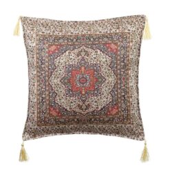 Cream Silk Ceramic Tapestry Turkish Pillow Cover