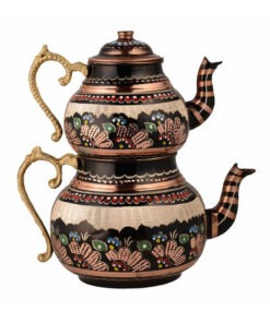 Embroidered Copper Turkish Tea Pot