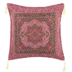 Fuschia Silk Ceramic Tapestry Turkish Pillow Cover