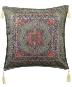 Green Silk Ceramic Tapestry Turkish Pillow Cover