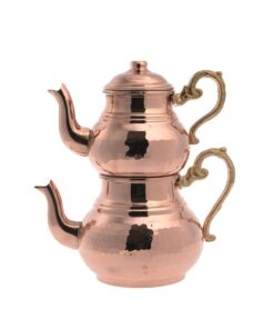 Hammered Shiny Copper Turkish Tea Set Small