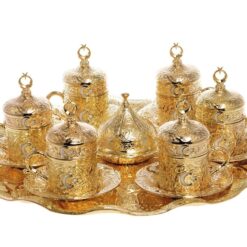 Moonstar Collection Turkish Coffee Set for 6 Shiny Gold