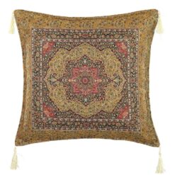 Mustard Silk Ceramic Tapestry Turkish Pillow Cover