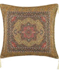 Mustard Silk Ceramic Tapestry Turkish Pillow Cover