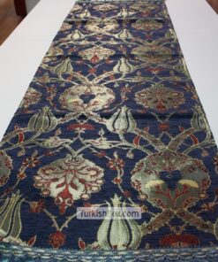 Navy Blue Turkish Tulip Patterned Floral Table Runner mothers day gifts