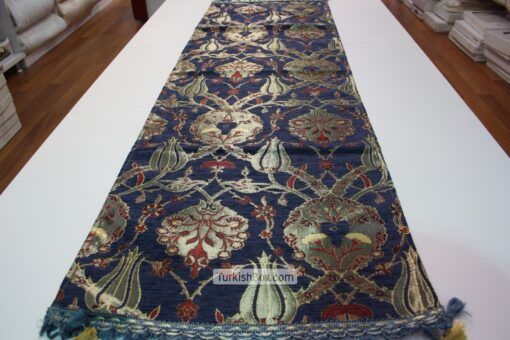Navy Blue Turkish Tulip Patterned Floral Table Runner mothers day gifts