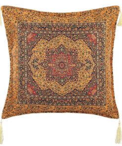 Orange Silk Ceramic Tapestry Turkish Pillow Cover