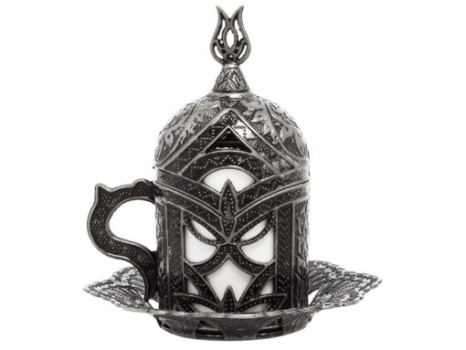 Pearl Collection Turkish Coffee Cup Dark Silver