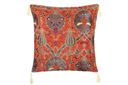 Turkish Cushion Cover Tile Tulip Desing Orange
