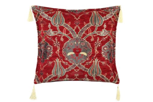 Turkish Cushion Cover Tile Tulip Desing Red
