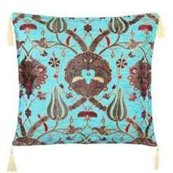 Turkish Cushion Cover Tile Tulip Desing Turquoise