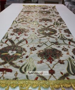 White Turkish Tulip Patterned Floral Table Runner mothers day gifts