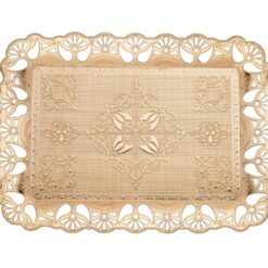Lacey Colletion Decorative Coffee Tea Tray Shiny Gold