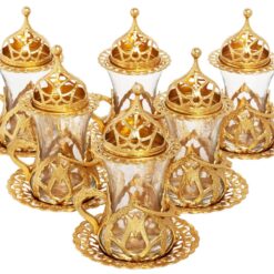 Turkish Tea Cups Tulip Collection Shiny Gold