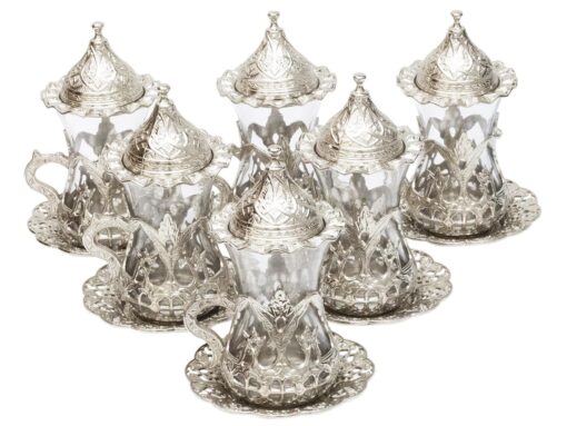 Turkish Tea Set Flicker Collection Shiny Silver