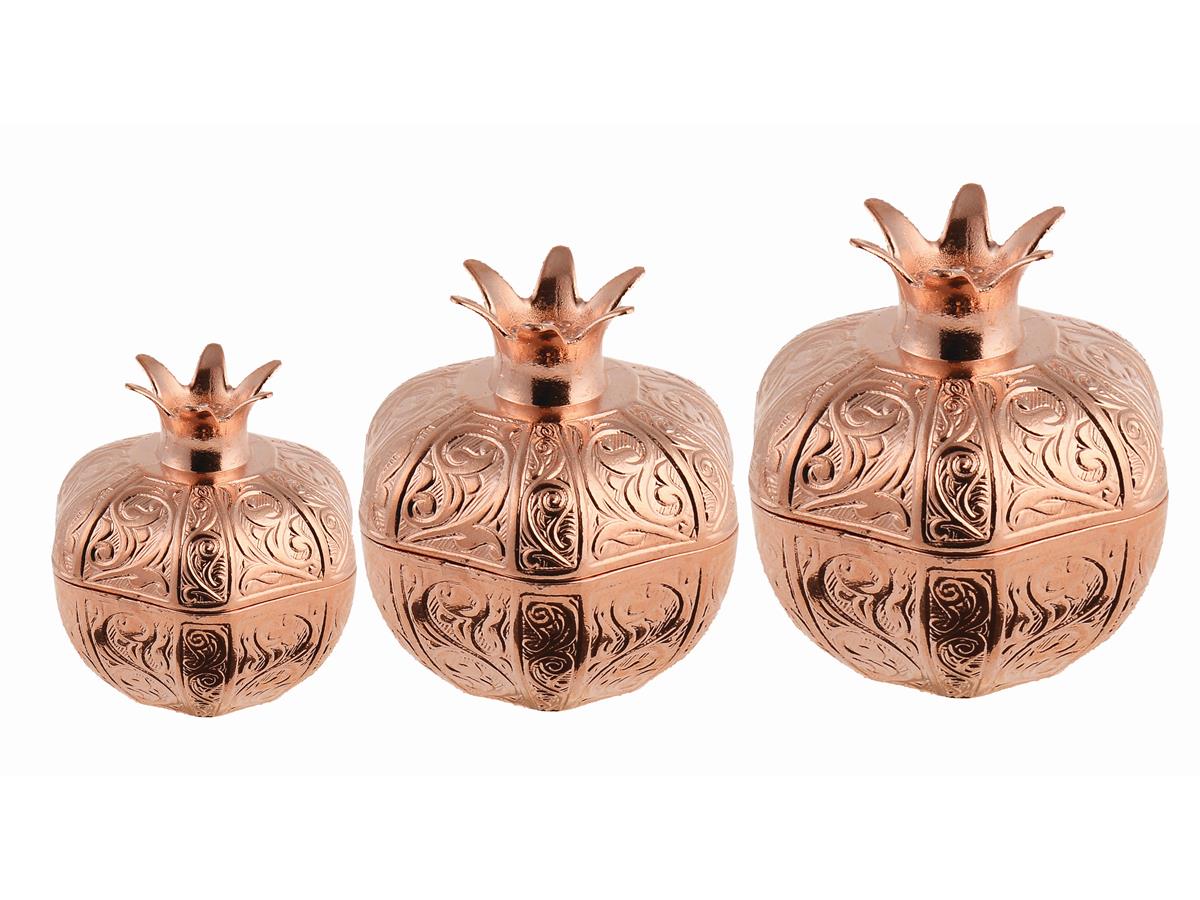 Authentic Ottoman Plenty symbol Handcraft Copper Pomegranate Sugar Bowl 