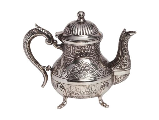 Decorative Turkish Teapot Dark Silver