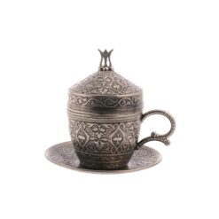 Acar Dark Silver Cappucino Cup