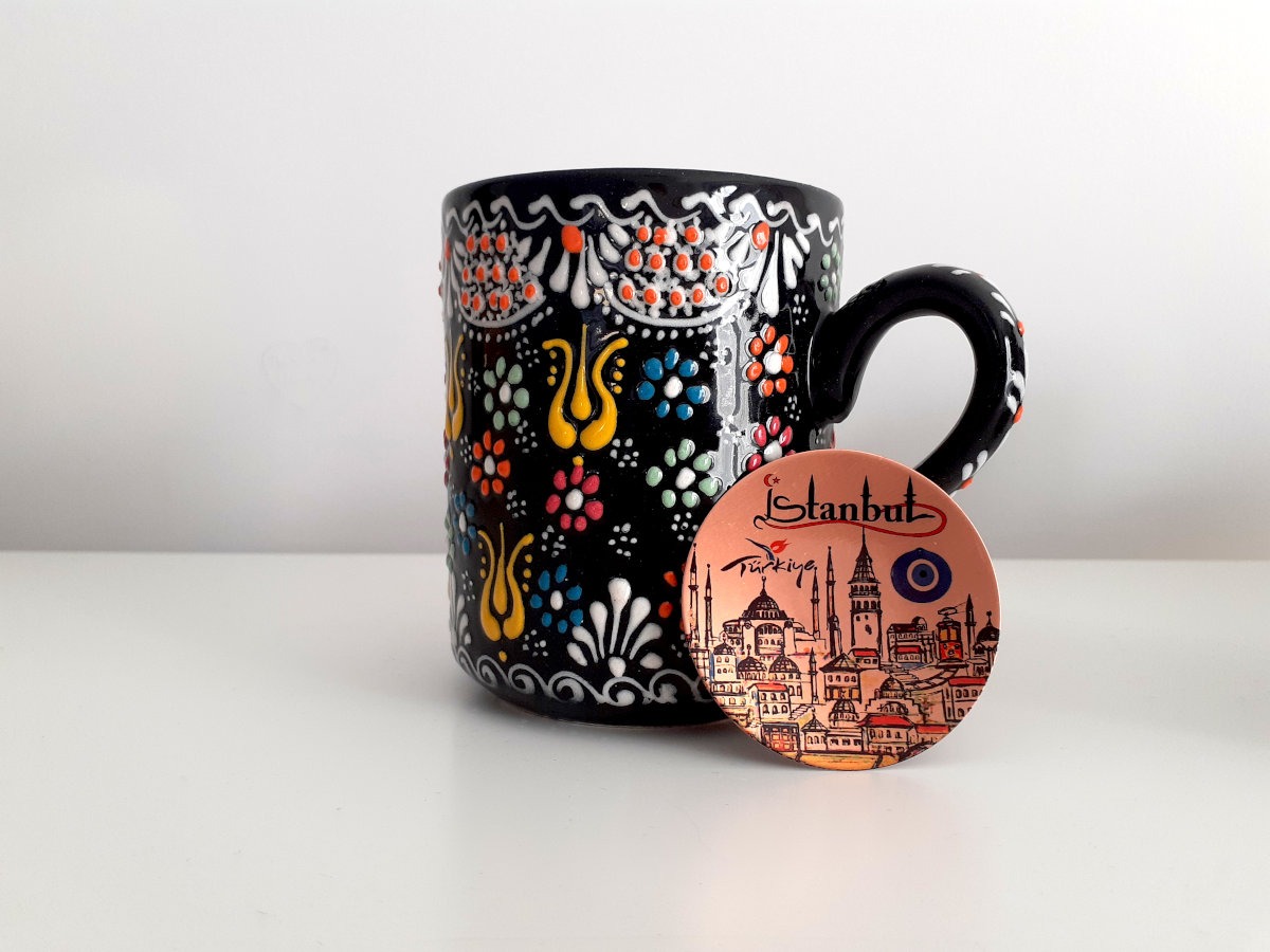 decor art Hand made Turkish ceramic mug
