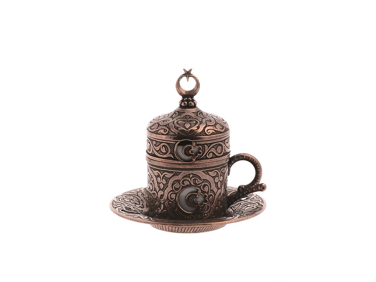 Set of 4 Armenian Handmade Copper Coffee Maker Arabic Coffee Pot