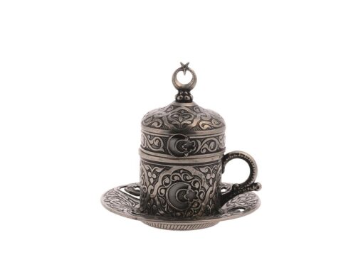 Moonstar Collecion Dark Silver Turkish Coffee Cup